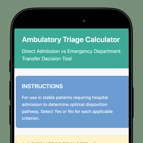 Streamlining Clinical Decisions: An Evidence-Based Ambulatory Triage Calculator-image