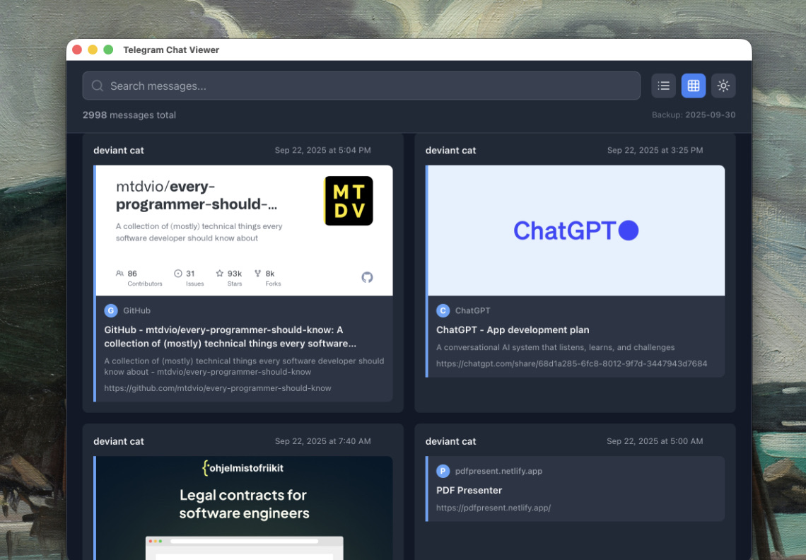 Telegram Chat Viewer