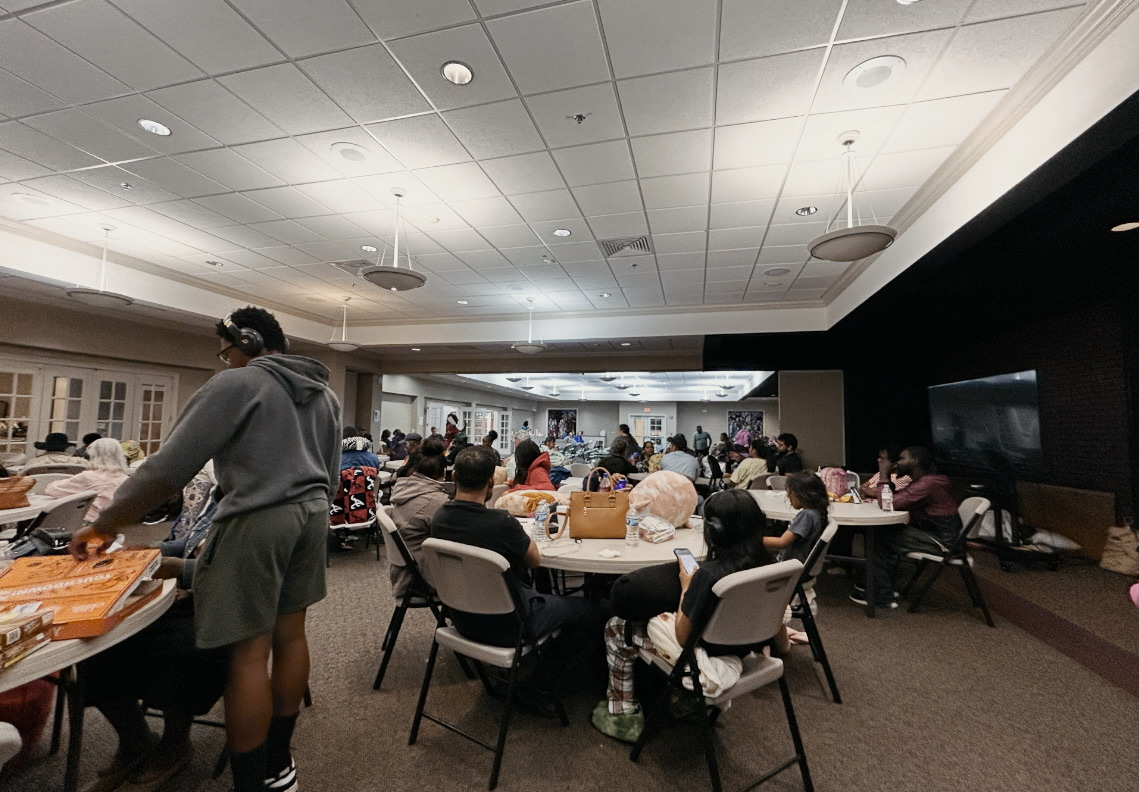 Inside the shelter
